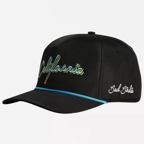 NWT Bad Birdie Golf Hat Adult Snapback CALIFORNIA Script Black main image 5